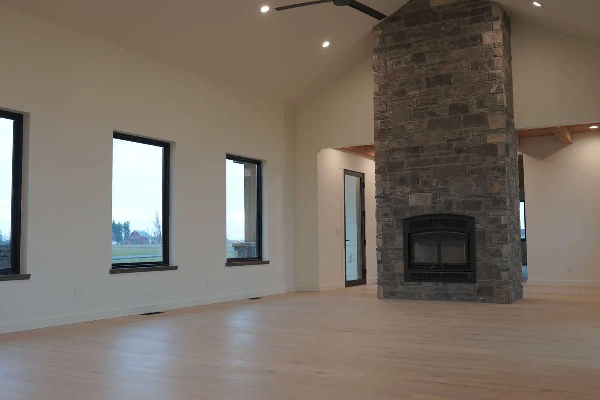 Finished custom home exterior view Porter Ranch